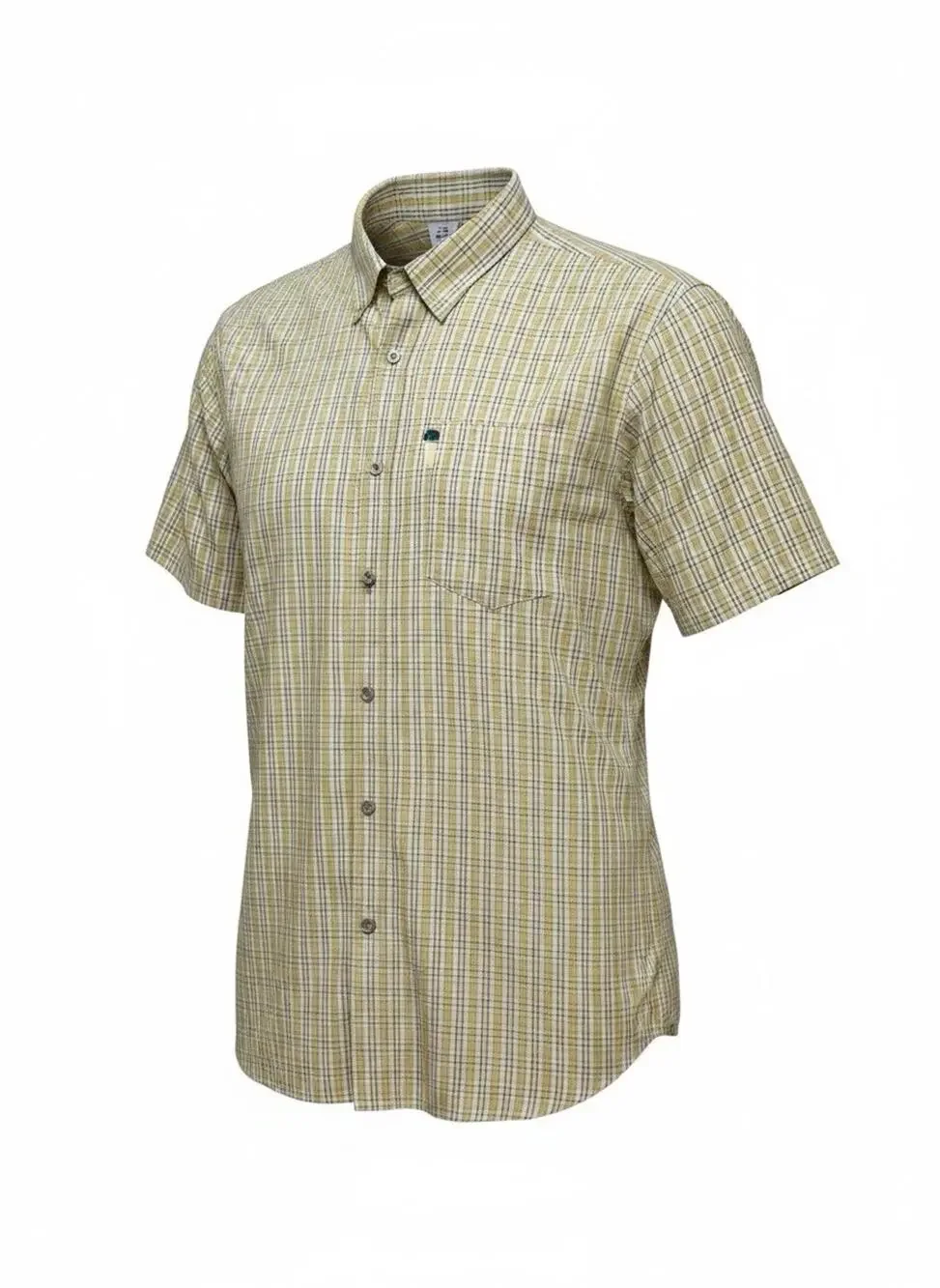 The North Face A5 Series Beige plaid button-up short sleeve shirt Men’s Size XXL